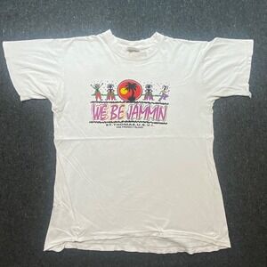 Paradise Vintage 90s Men XL White We Be Jammin St Thomas USVI Graphic T-Shirt